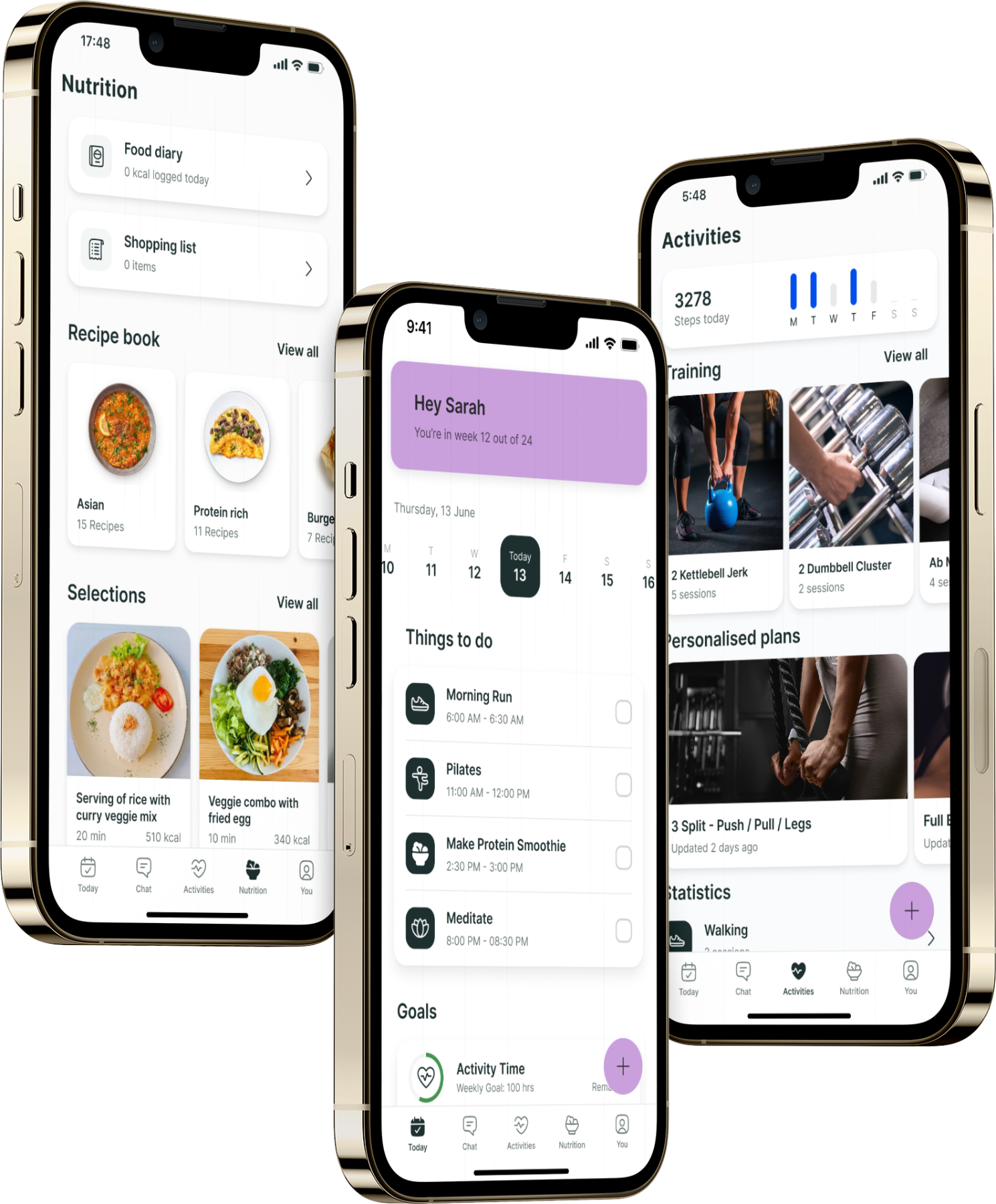 A mockup of the coaching app showcasing the features.
